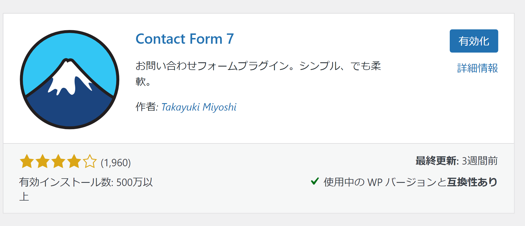 Contact Form 7　プラグイン　インデックス 